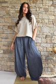 Lindin Linen Blend Dart Barrel Pant Washed Navy